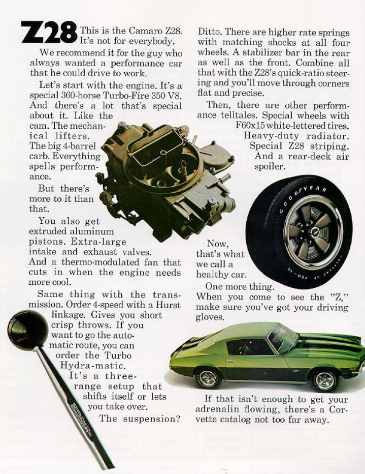 1970 Chev Camaro Brochure Page 2